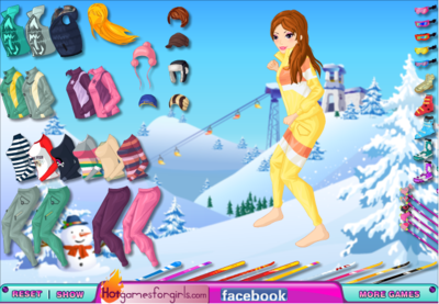 Fashion Skiing Girl Dress Up